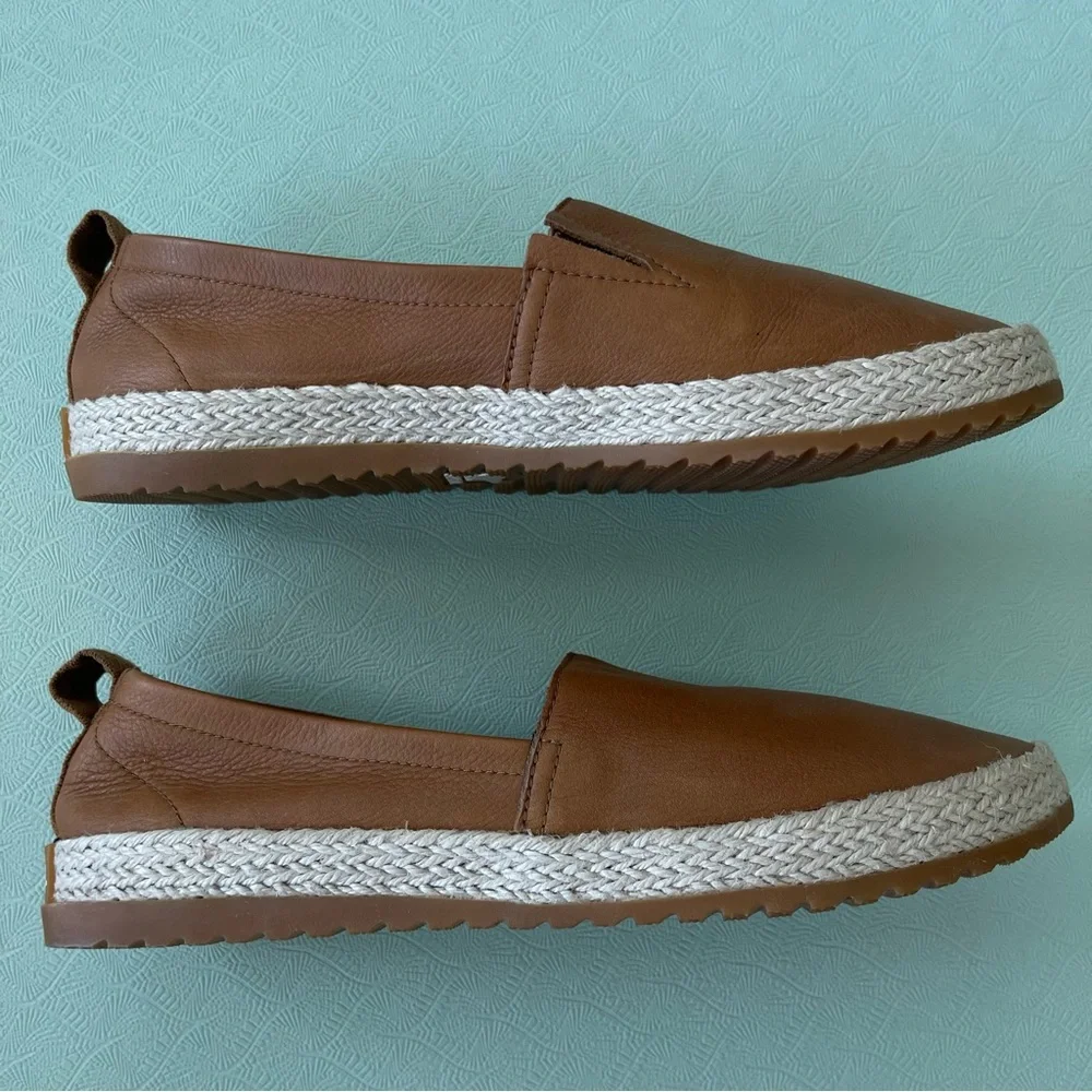 Sorel Ella Women's Camel Leather & Jute Slip On Flats Espadrille - Picture 2 of 8